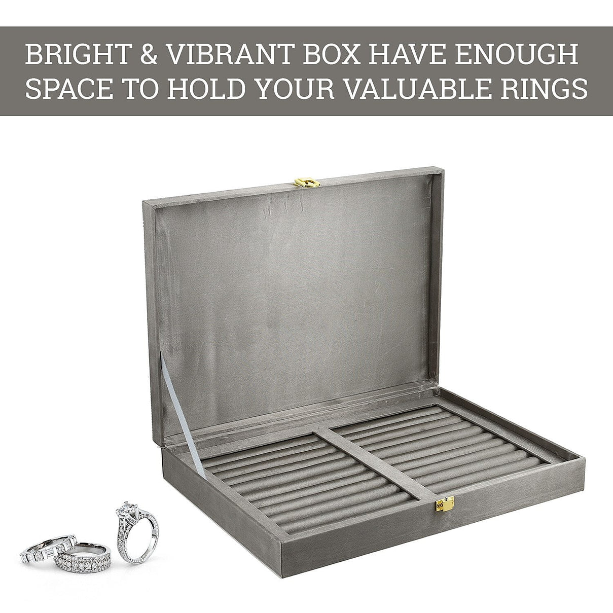 Handcrafted Ring Box (Size 34x25x5 cm) - Grey 7164734 3
