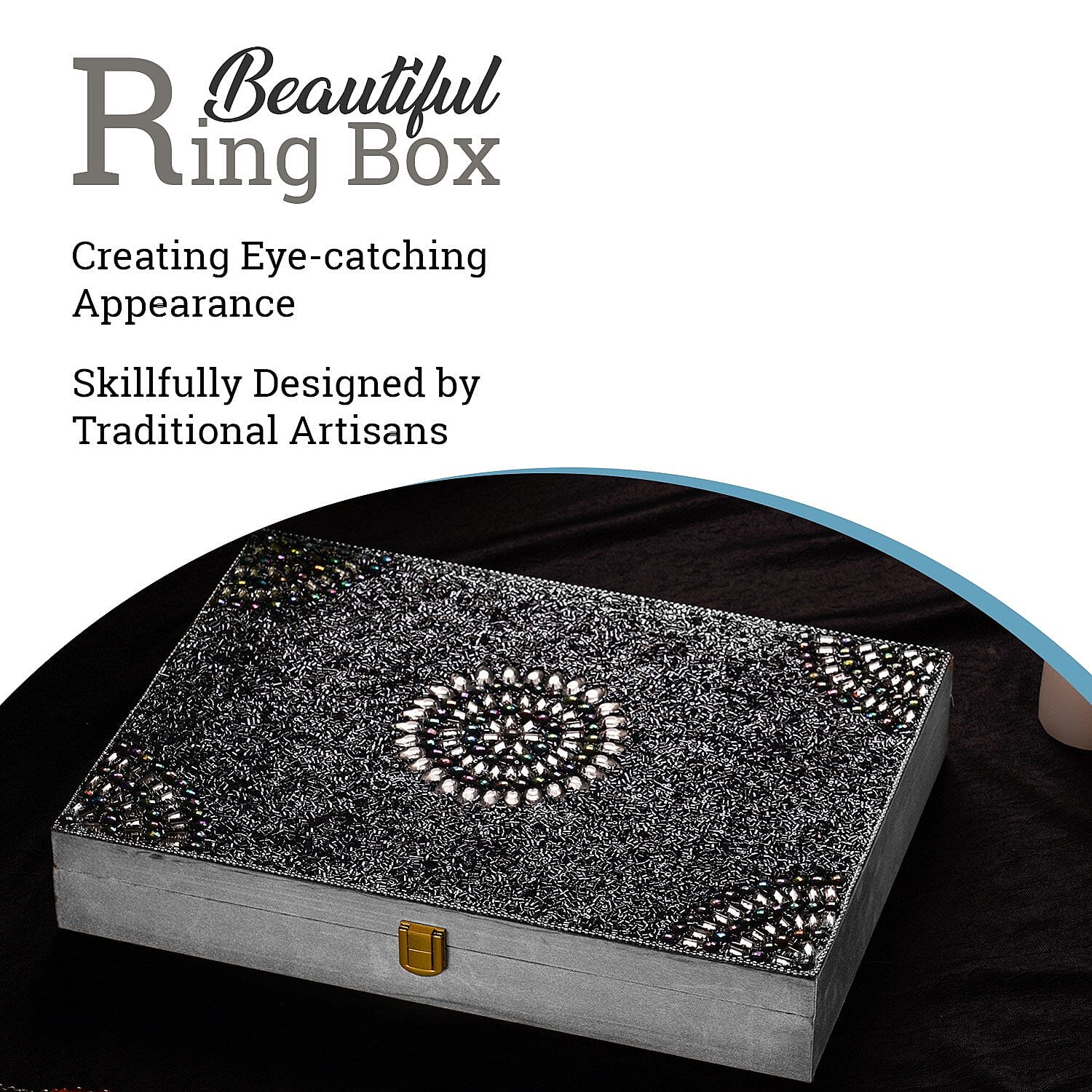 Handcrafted Ring Box (Size 34x25x5 cm) - Grey 7164734 4