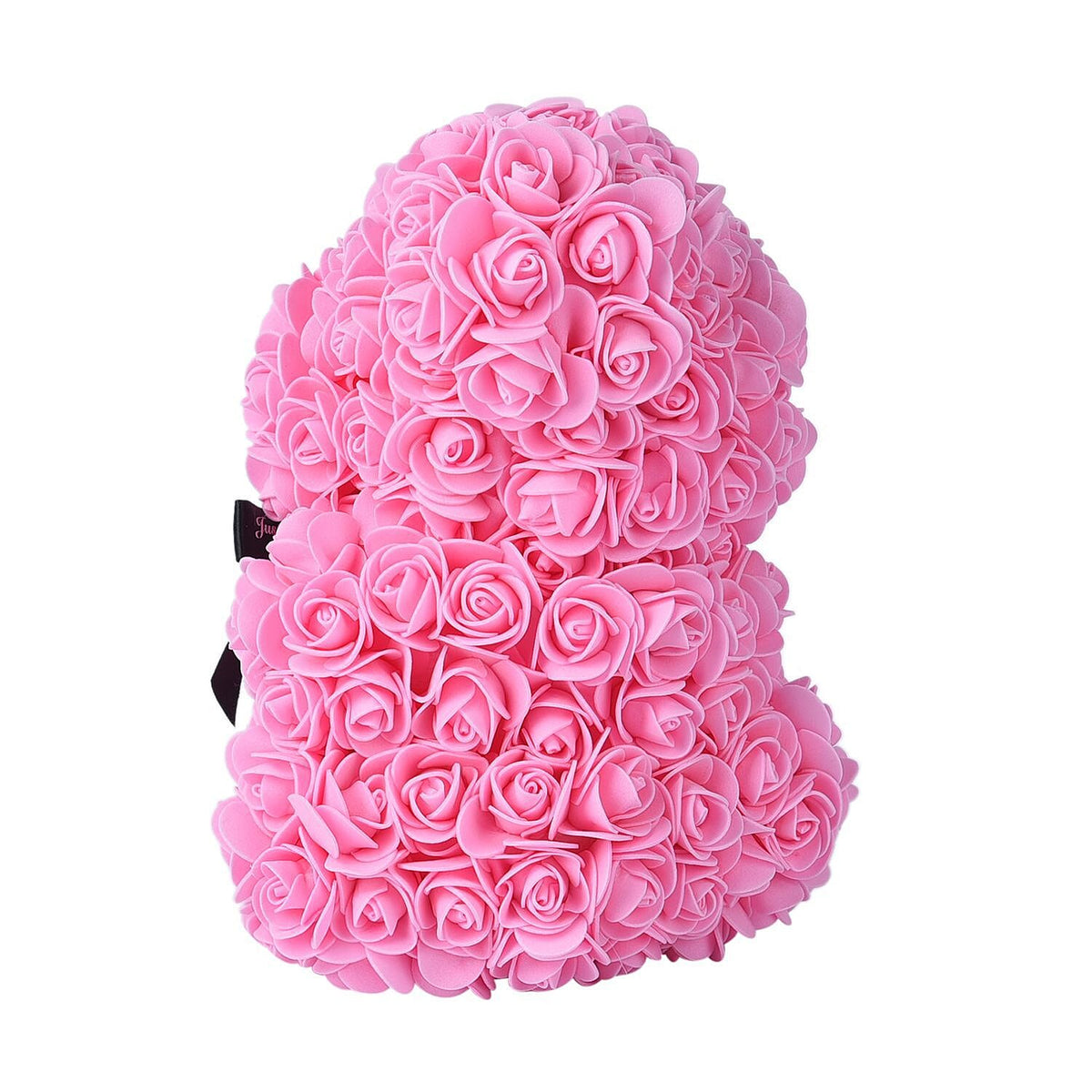 Handcrafted Rose Flower Bear with Bow - Pink V32562745 3