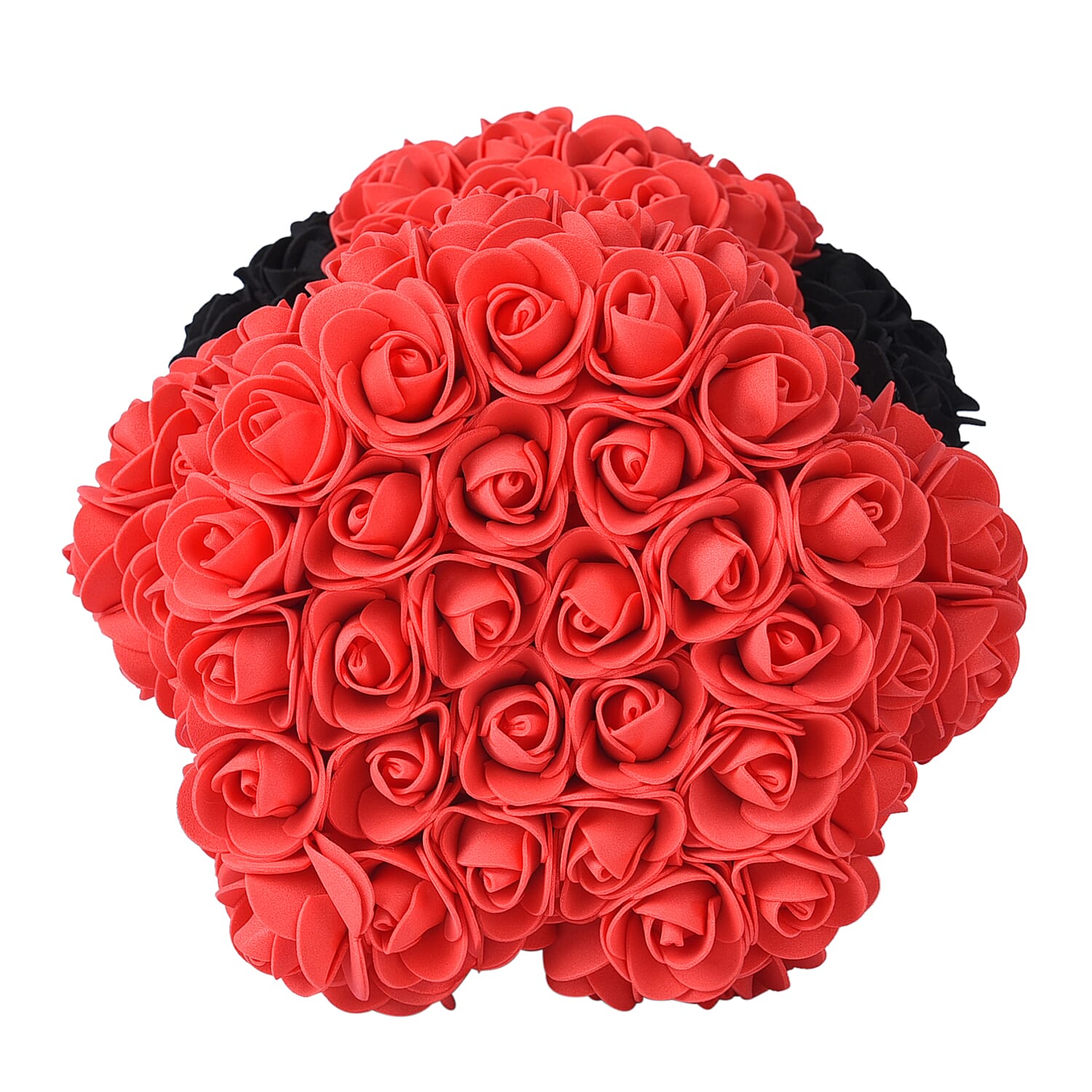 Handcrafted Rose Flower Dog with Bow - Red and Black 6291323 4