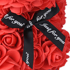 Handcrafted Rose Flower Dog with Bow (Size 28x18x17 Cm)