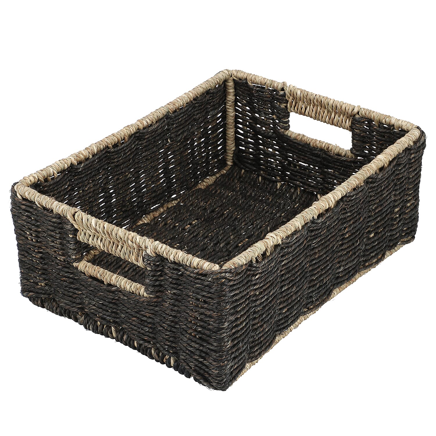 Handcrafted Sabai Grass Towel Basket for Home - Black 7886644 0