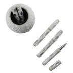 Handcrafted Set of 5 White Rhinestone Beaded Pens with Matching Holder Colour- White