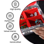 Handcrafted Oxidized Aluminium Storage-Jewelry Box with Mirror (Size 27x13x8 cm) - Silver