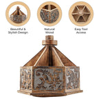 Handcarved Mango Wood Multipurpose Spinner Organizer (Size 24x22x21 cm)