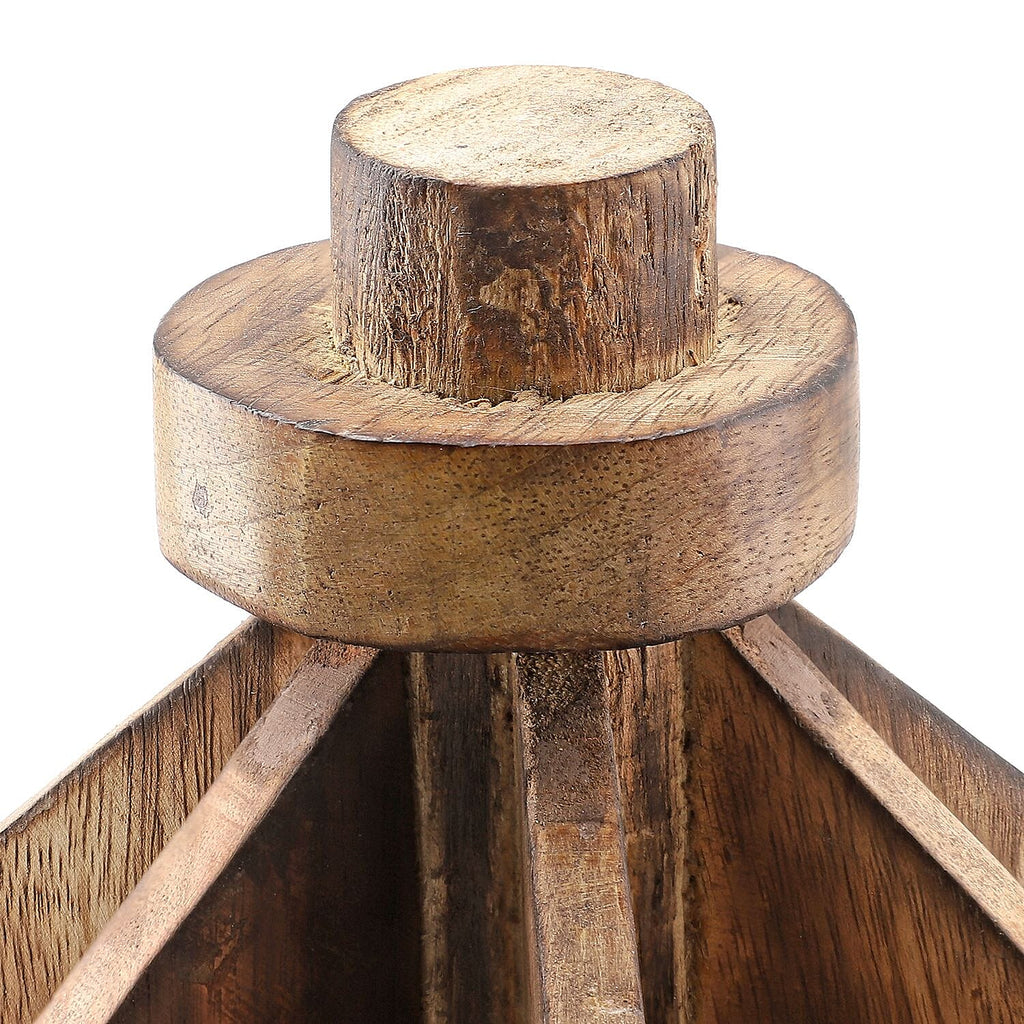 Handcarved Mango Wood Multipurpose Spinner Organizer (Size 24x22x21 cm)