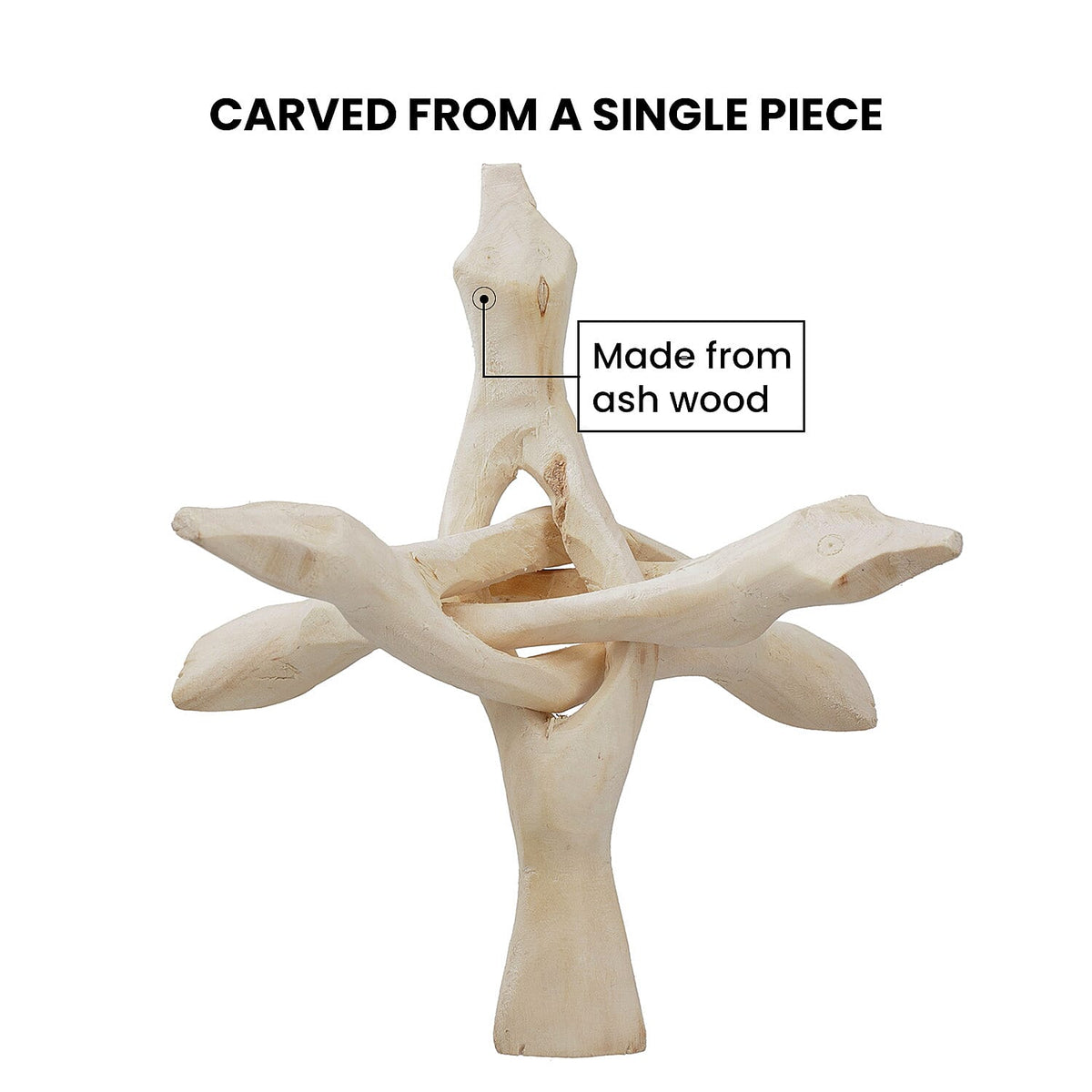 Handcrafted Wooden Tripod Stand - Natural Wood 6 inches 7174666 6