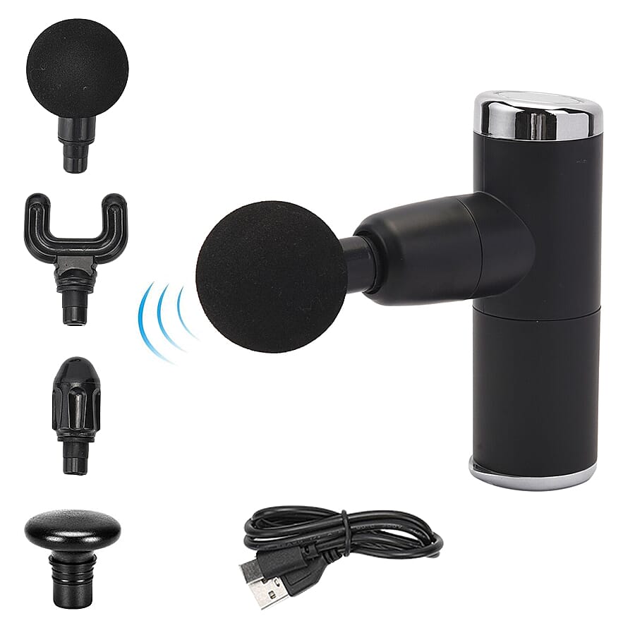 Handheld Physio Massage Gun, Body Massager Gun, Deep Muscle Portable &amp; Rechargeable Full Body Vibration Device for Pain Relief, 6 Speed â€‹â€‹Cordless 4 Detachable Massage Heads 3806898 0