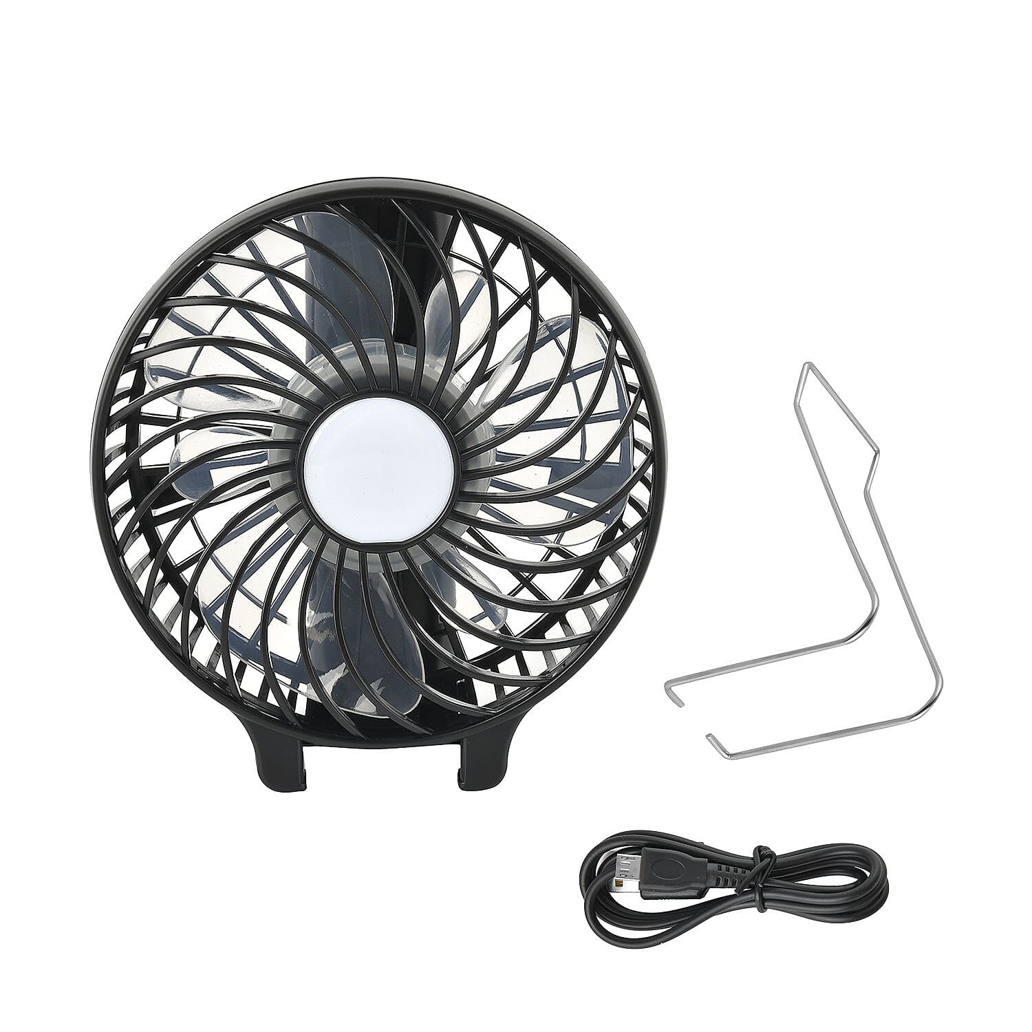 Handheld USB Rechargeable Multipurpose Fan (Size 20x10x3 cm) - Black 7389527 0
