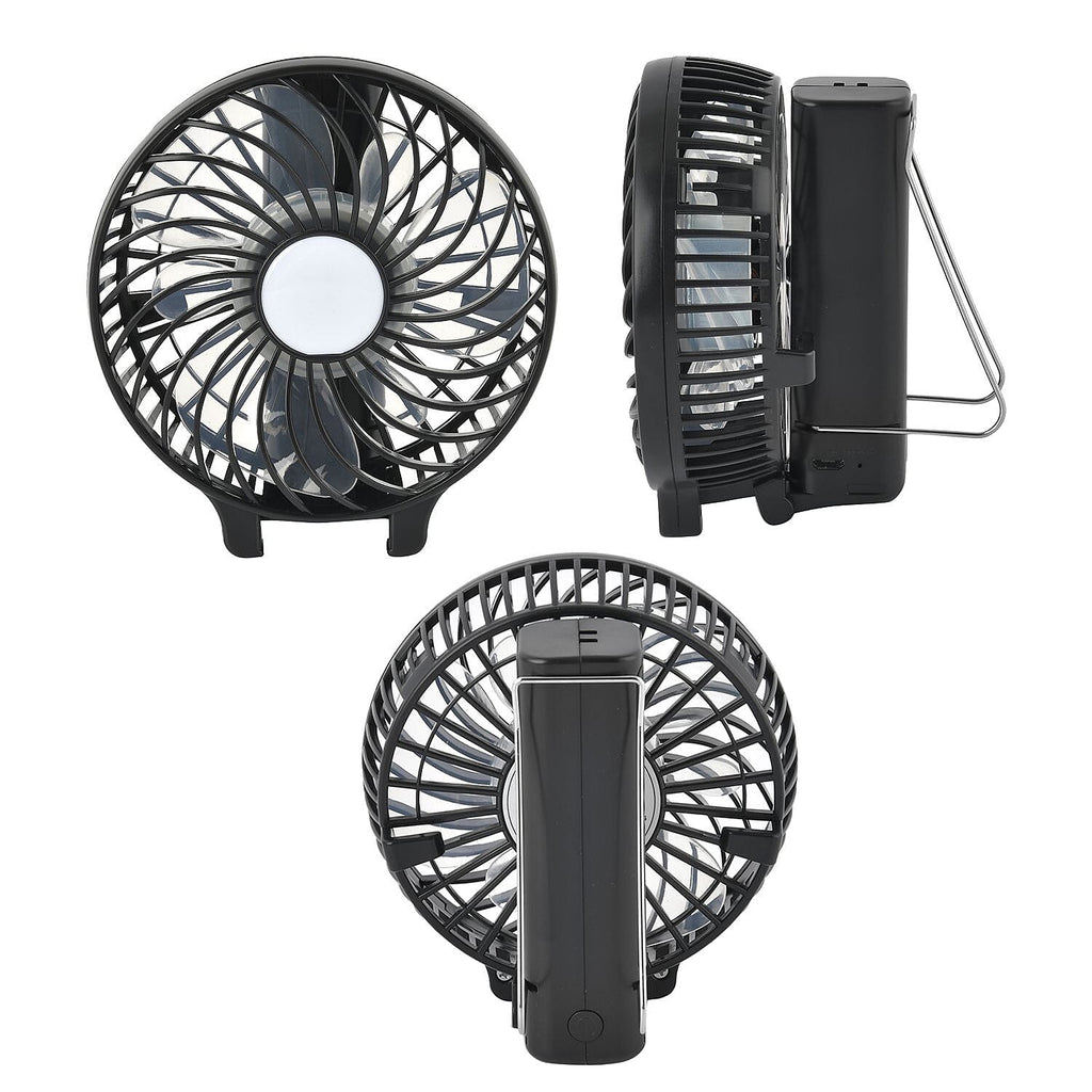 Handheld USB Rechargeable Multipurpose Fan (Size 20x10x3 cm) - Black