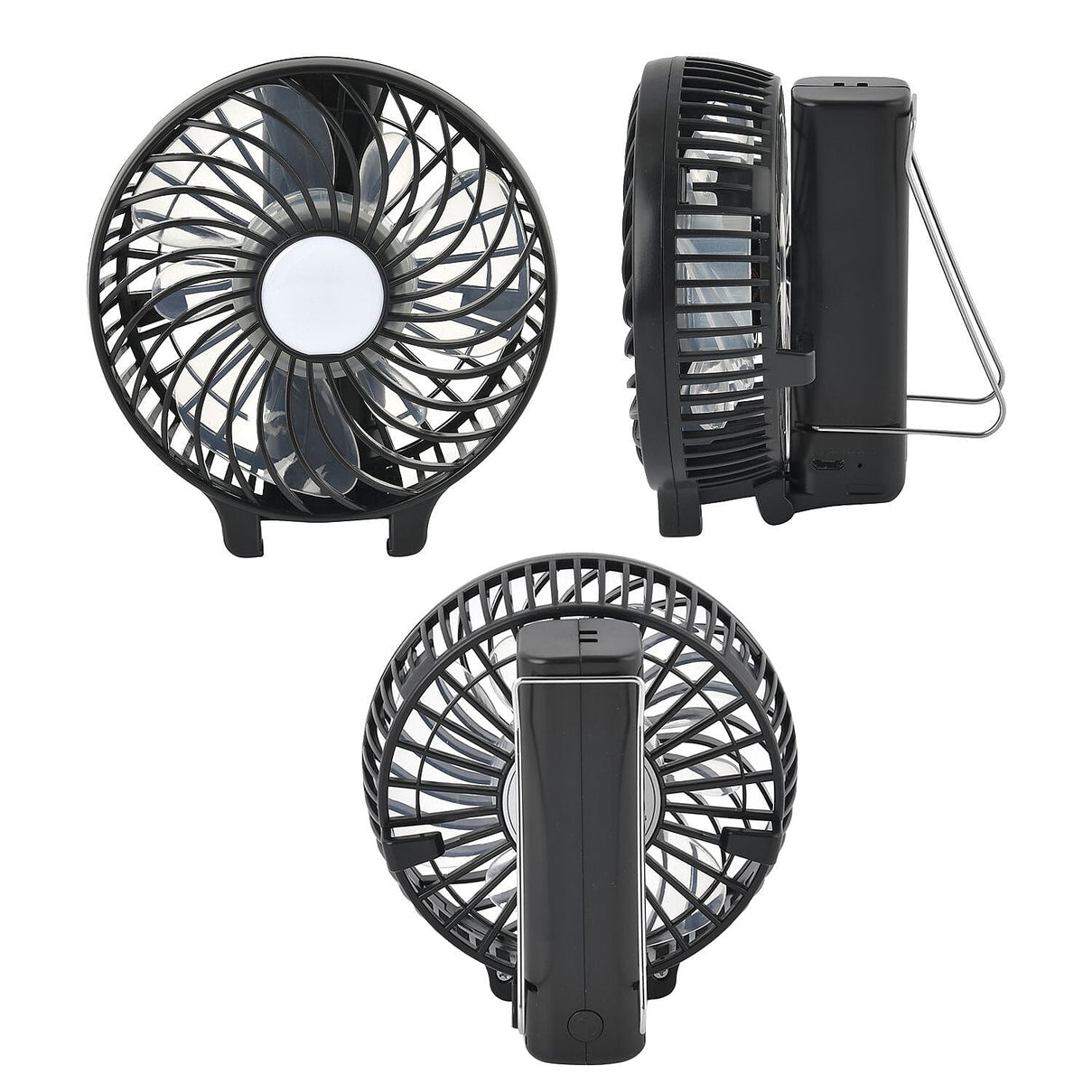 Handheld USB Rechargeable Multipurpose Fan (Size 20x10x3 cm) - Black 7389527 1