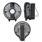 Handheld USB Rechargeable Multipurpose Fan (Size 20x10x3 cm) - Black