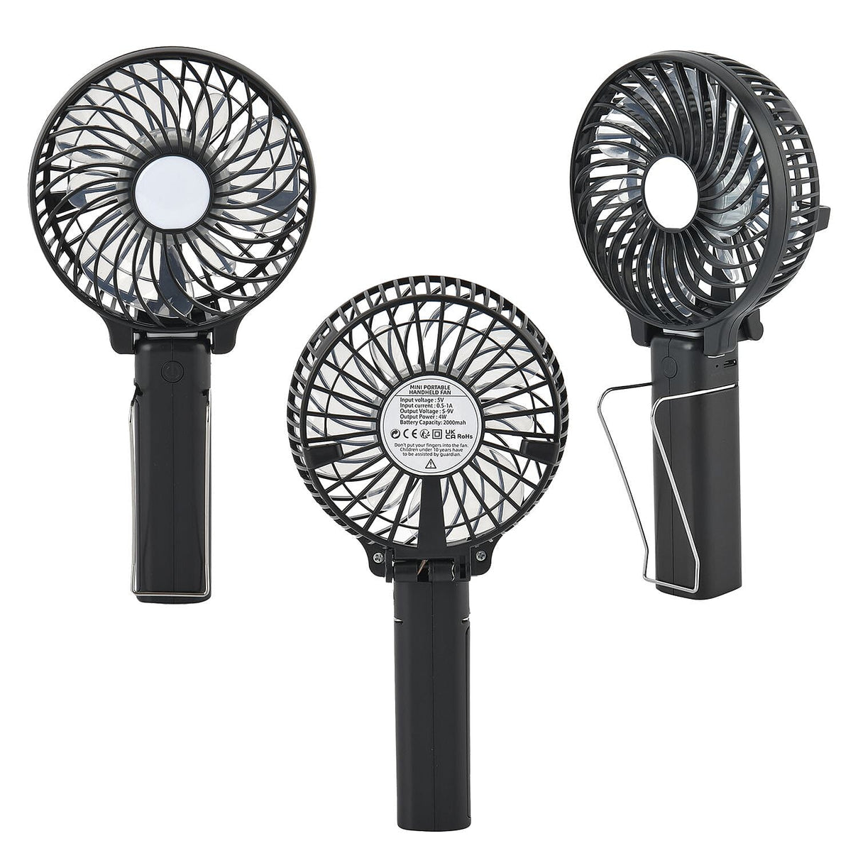 Handheld USB Rechargeable Multipurpose Fan (Size 20x10x3 cm) - Black 7389527 2