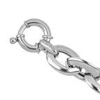 La Bella Fine Italian Jewellery - Handmade Bracelet (Size - 8.5) With Senorita Clasp in Platinum Overlay Sterling Silver, Silver Wt. 53.23 Gms.