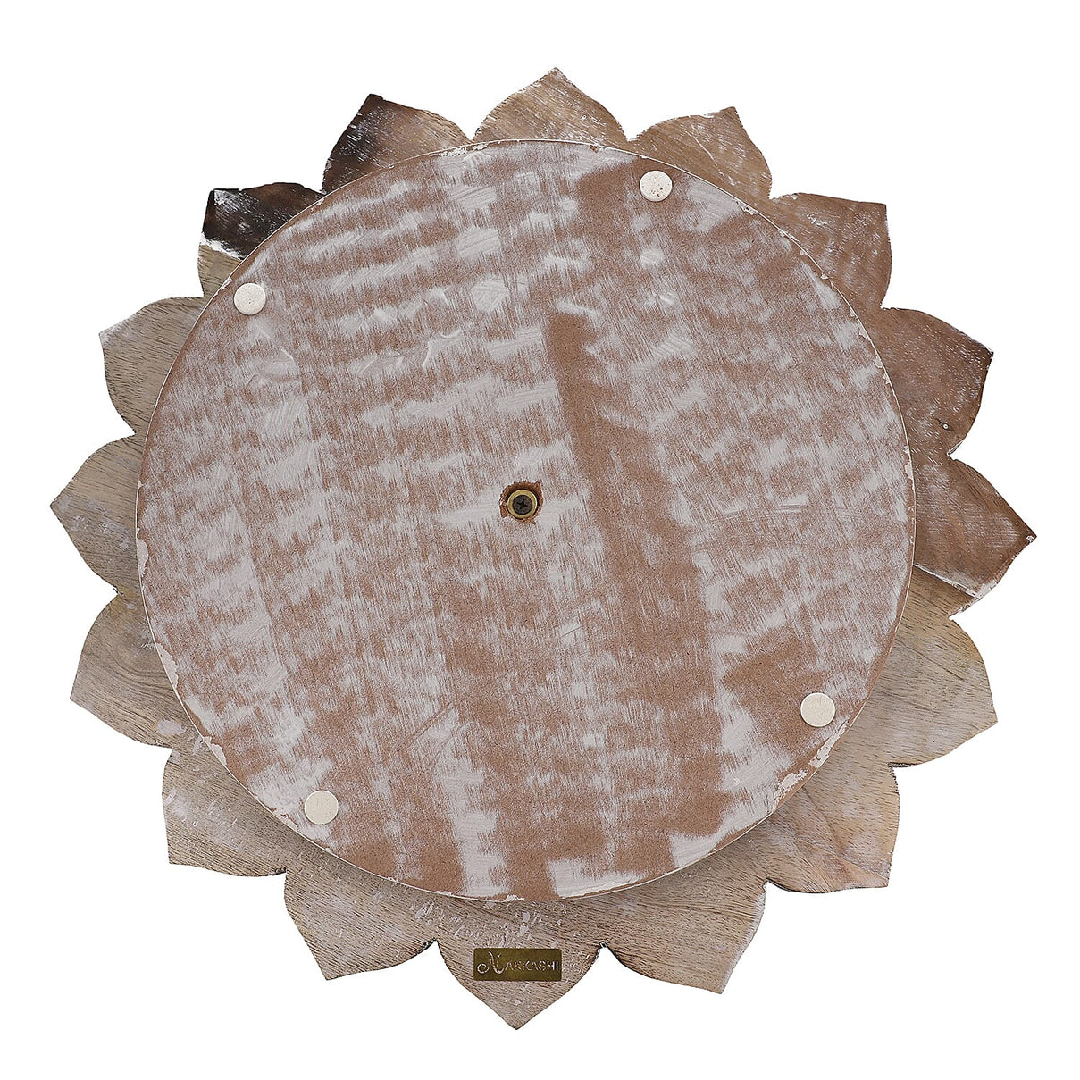 Handmade Mango Wood Carved Rotating Tray (Dia 40.62cm) 3519045 5