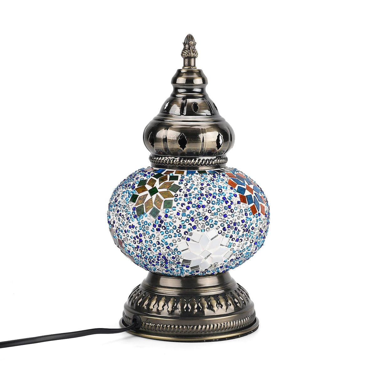 Handmade Moroccan Style Mosaic Table Lamp - Multicolour 8126197 3