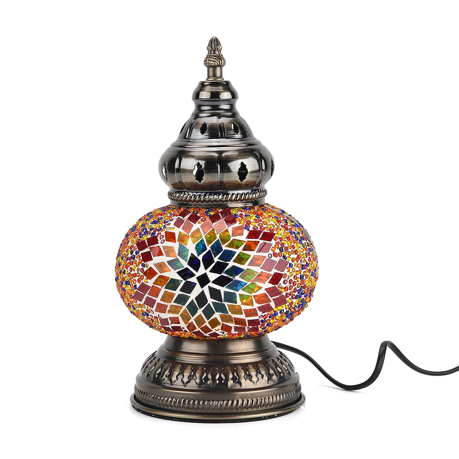 Handmade Moroccan Style Mosaic Table Lamp - Red 8126263 0