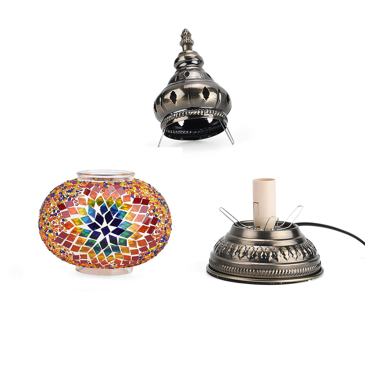 Handmade Moroccan Style Mosaic Table Lamp - Red 8126263 4