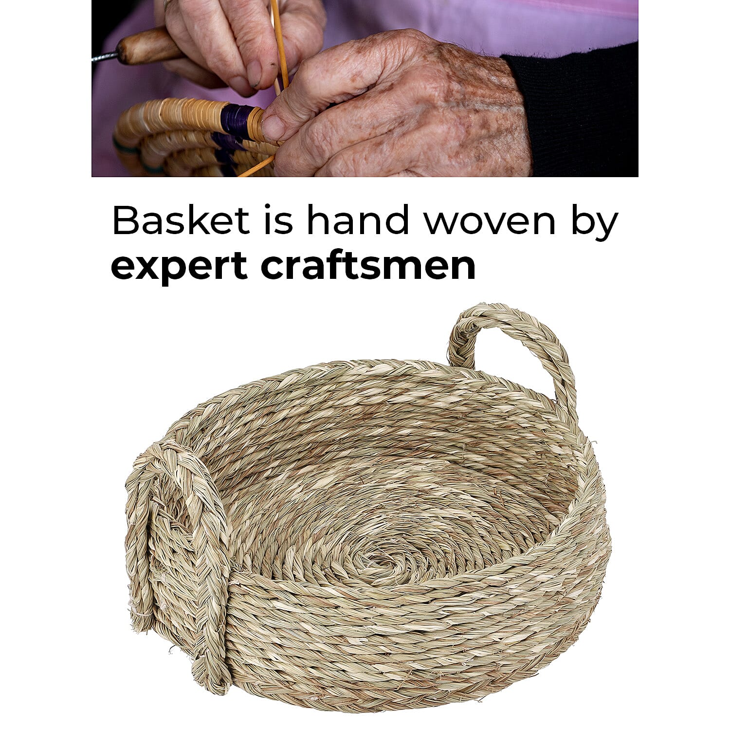 Handmade Sabai Grass Basket for Kitchen and Home - Brown 7885821 4