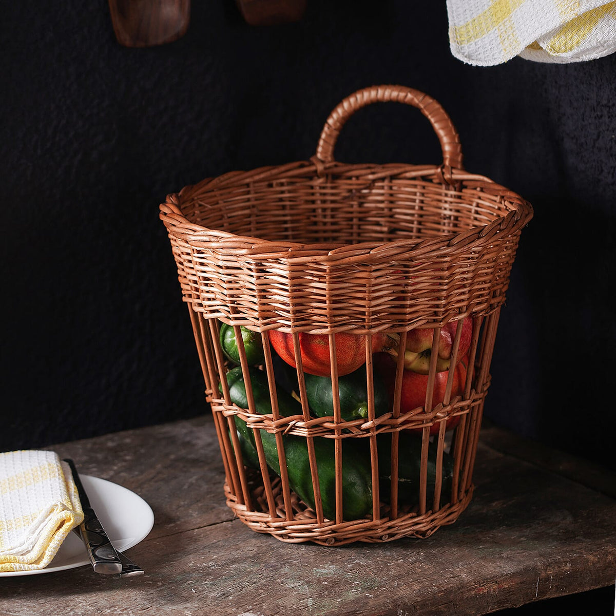 Handmade Sabai Grass Vegetable Holder Basket for Kitchen and Home - Brown 7886763 2