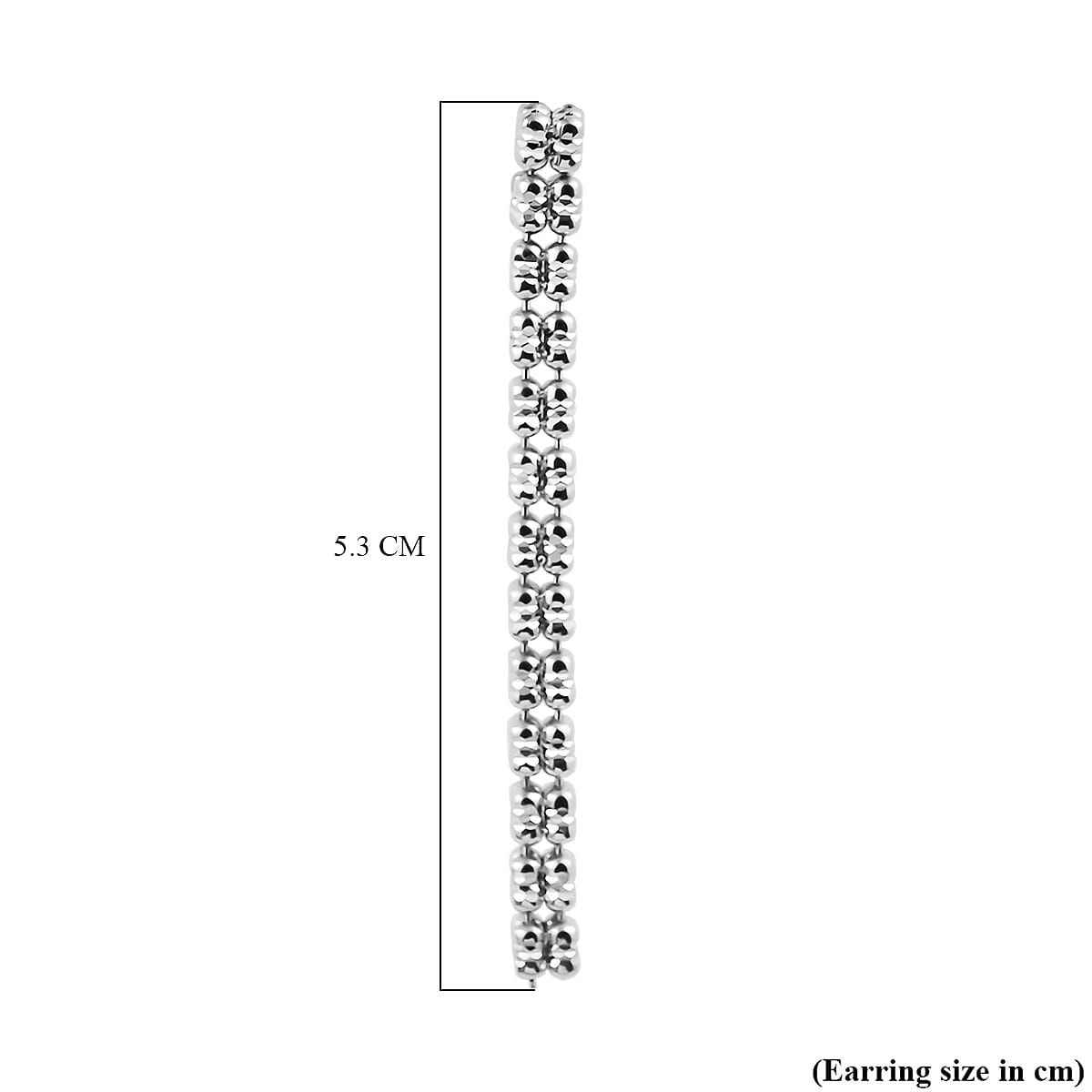 Handmade in Italy - Rhodium Overlay Sterling Silver Diamond Cut Square Earrings 7724037 5