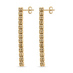 Handmade in Italy - Yellow Gold Overlay Sterling Silver Ice Square Earrings