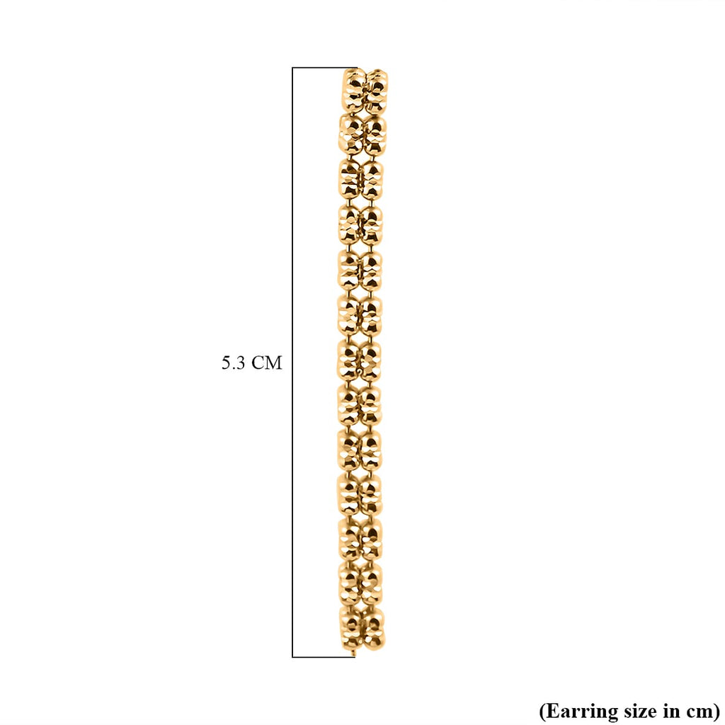 Handmade in Italy - Yellow Gold Overlay Sterling Silver Ice Square Earrings