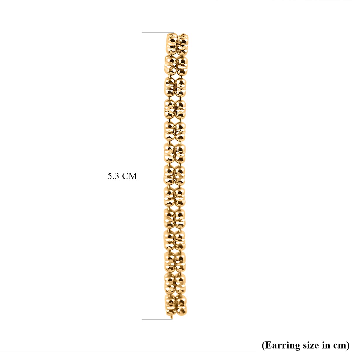 Handmade in Italy - Yellow Gold Overlay Sterling Silver Ice Square Earrings 7724038 5