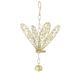 Antique Look Brass Finish Metal Wind Chime - Dragonfly