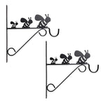 Set of 2 Honeybee Garden Hanging Basket Bracket - Black