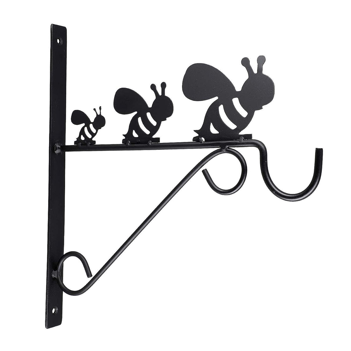 Set of 2 Honeybee Garden Hanging Basket Bracket - Black 7699963 3