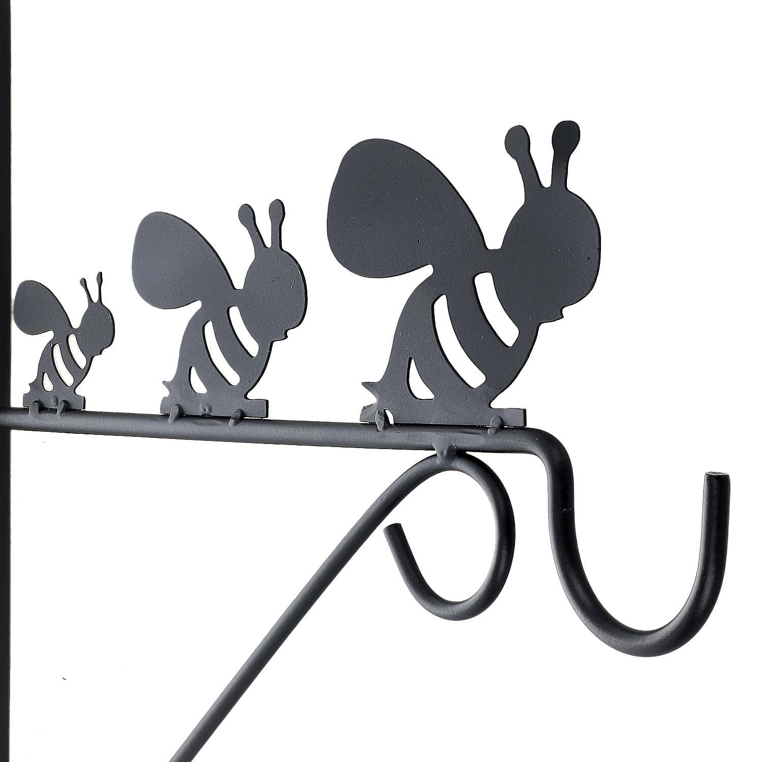 Set of 2 Honeybee Garden Hanging Basket Bracket - Black 7699963 5