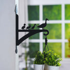 Set of 2 Hanging Basket Wall Duck Bracket Hook For Garden - Black