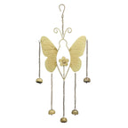 Closeout Deal Antique Look Brass Finish Metal Wind Chime Miniature Bells - Big Butterfly