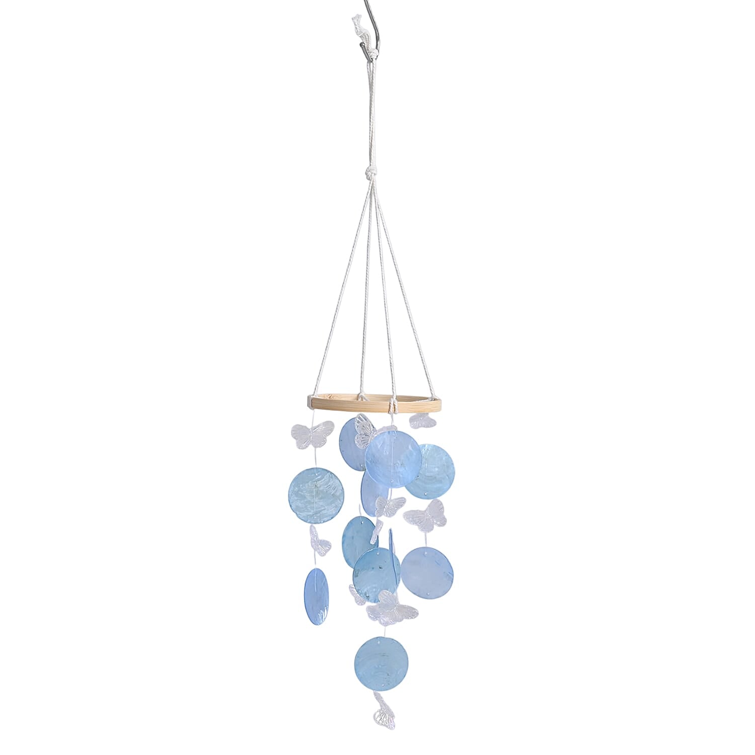 LIVMORE Beach Inspired Conch Shape Hanging Wind Chime (30 cm) - Blue V32369225 0