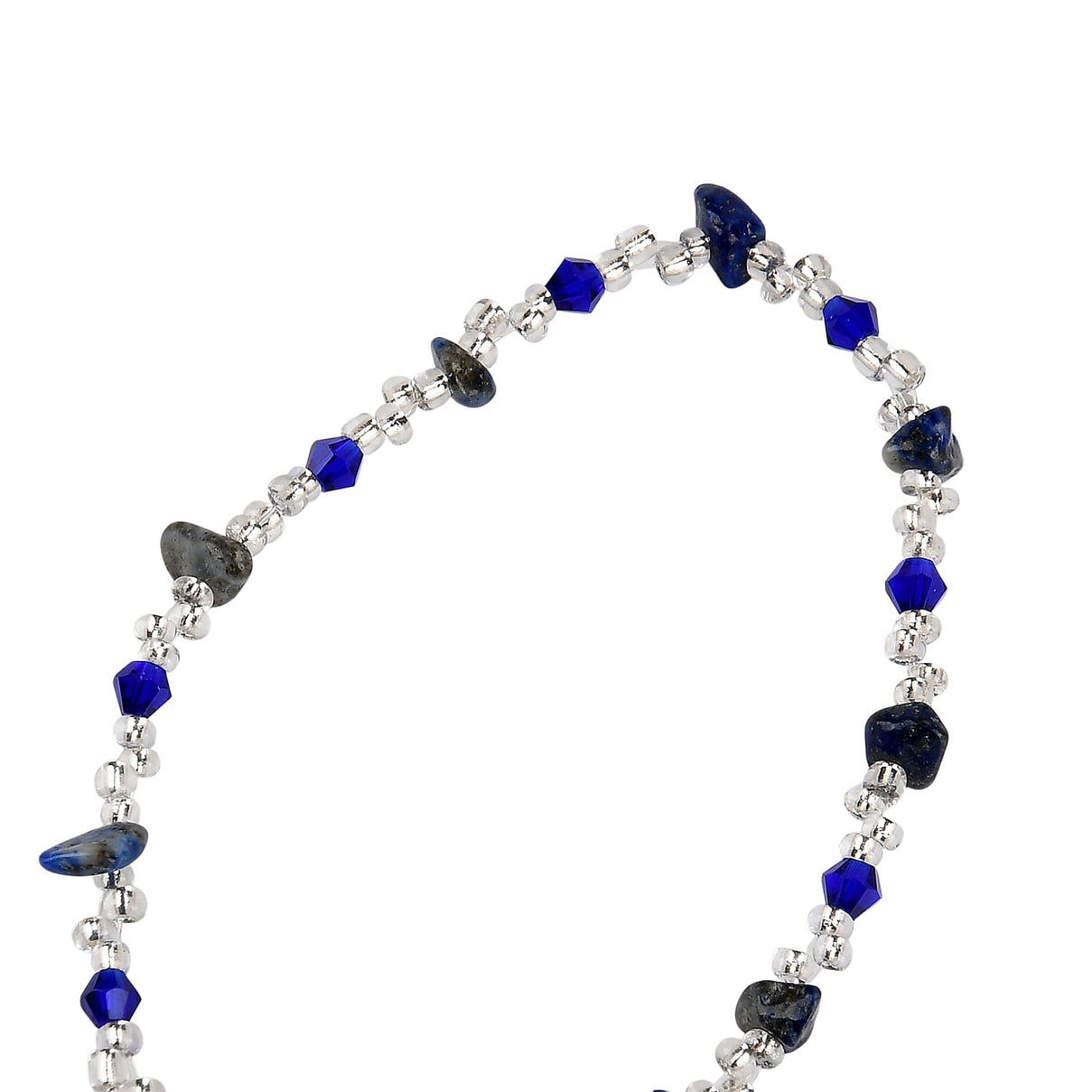 Multi Colour Glass with Lapis Lazuli Hamsa Hanging Decoration in Silver Tone 8282482 7