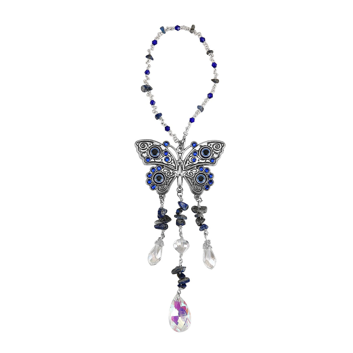 Multi Colour Butterfly Hanging Decoration in Silver Tone 8282522 0
