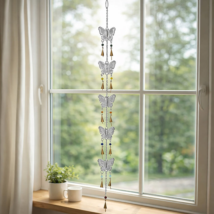 Handmade Butterfly with Bells Hanging Iron Wind Chime (78 x 7 cm) 8060283 1