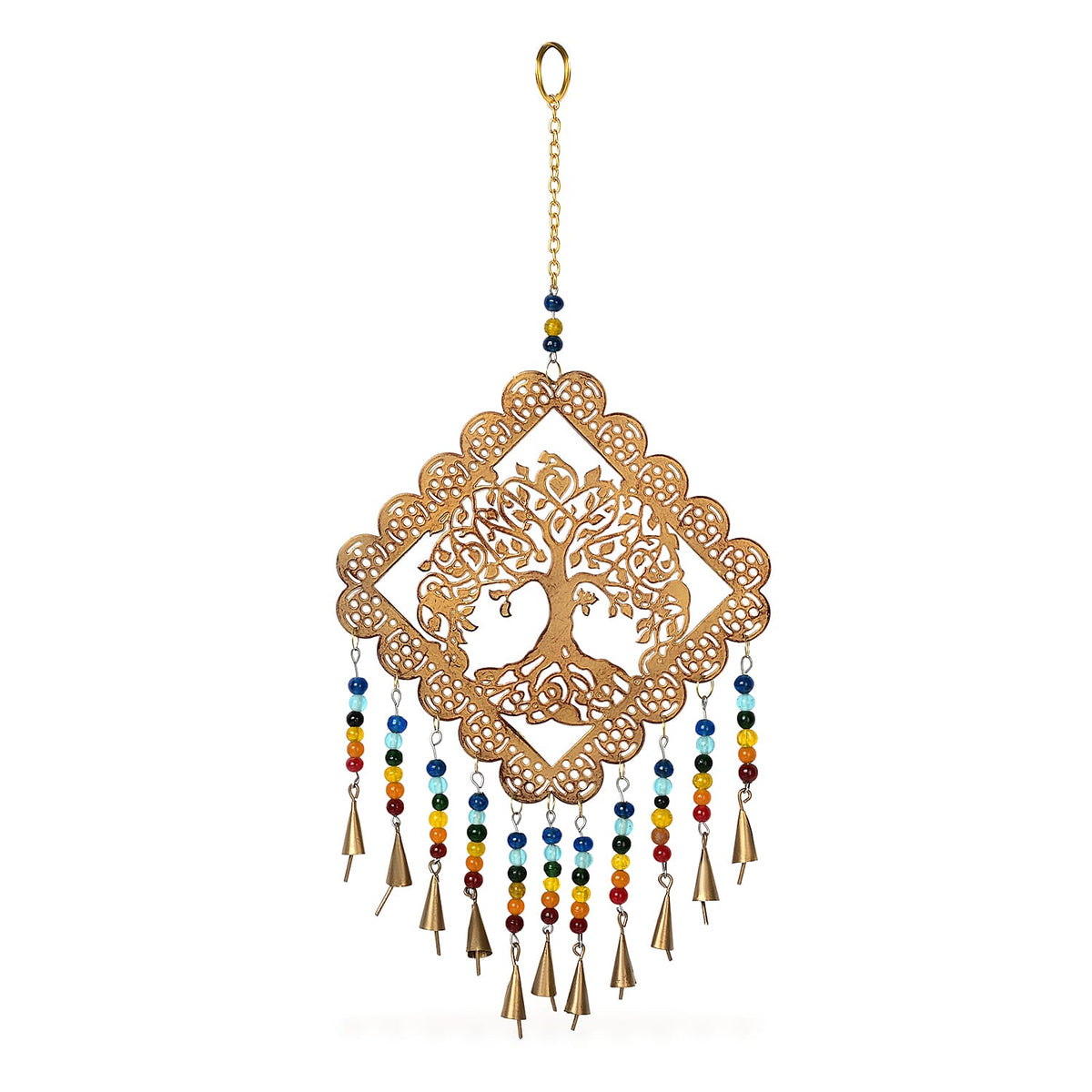 Handmade Tree of Life Hanging Iron Wind Chime (16 x 25 cm) - Golden 8060284 0