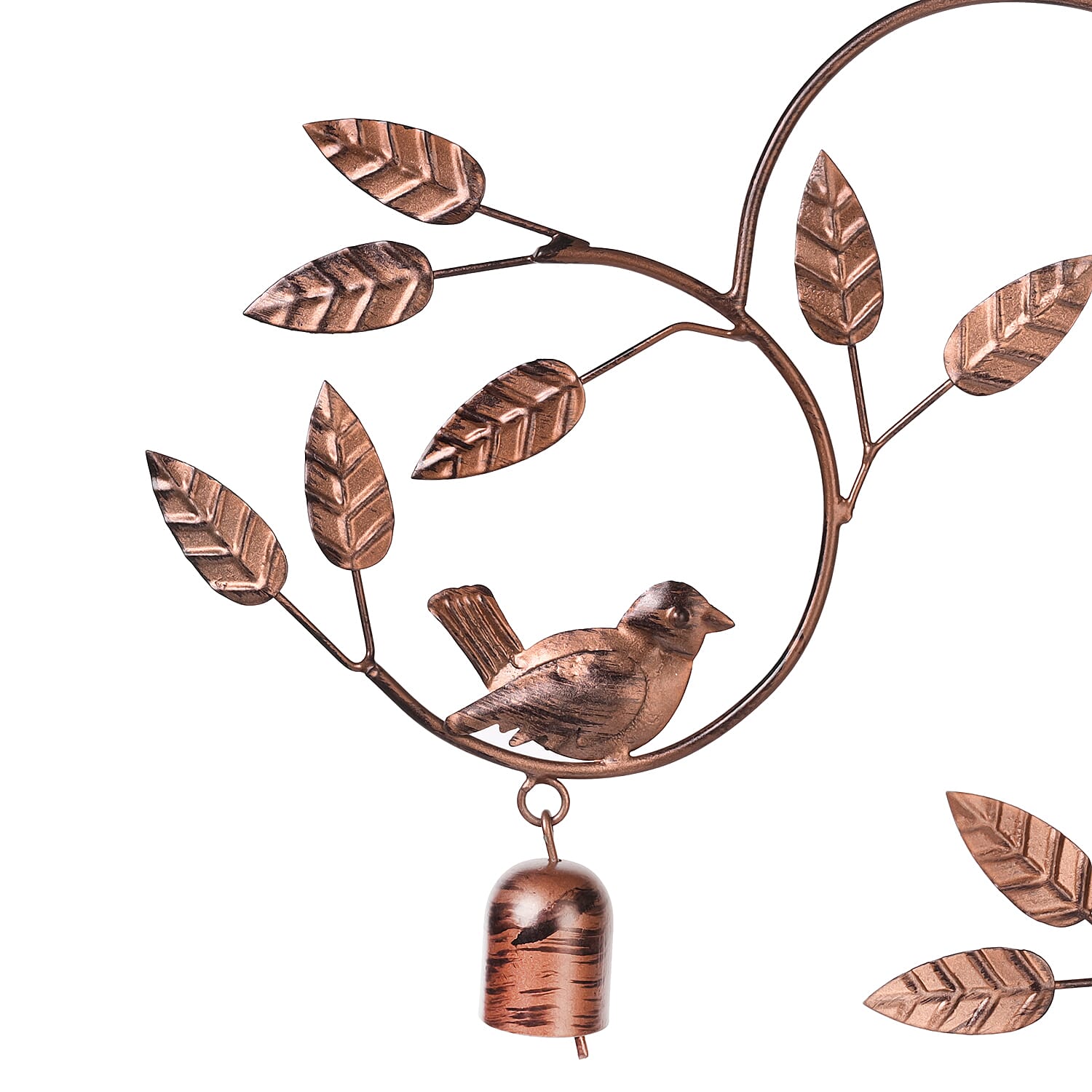 Handmade Hanging Leaves with Sparrows Iron Wind Chime (46 cm) - Golden 8060285 4