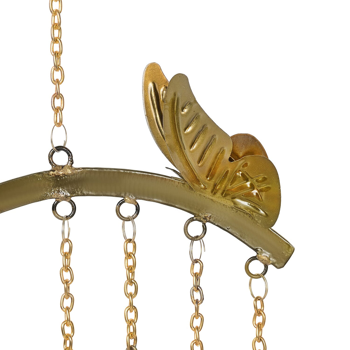 Handmade Iron Butterfly With Bells Wind Chime (51 cm) - Golden 8429467 5