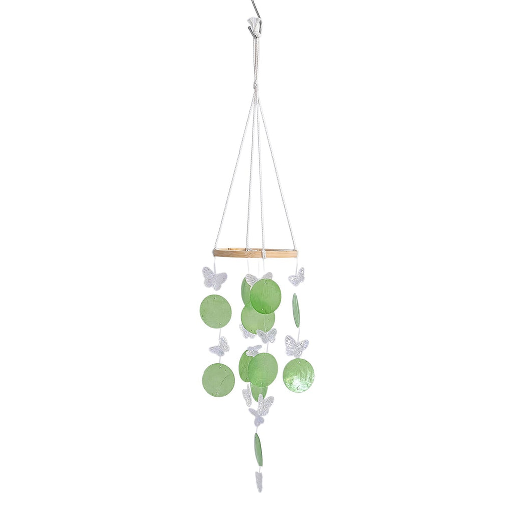 LIVMORE Beach Inspired Conch Shape Hanging Wind Chime (30 cm) - Green