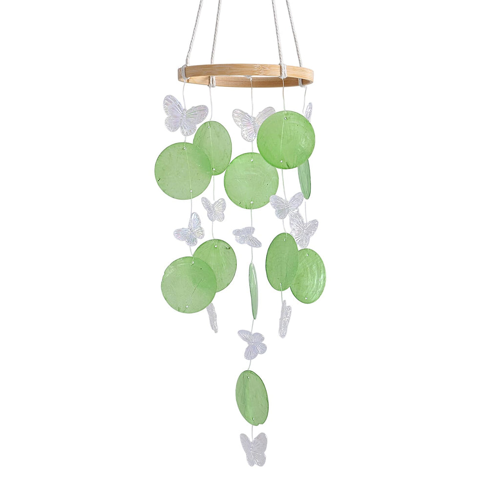 LIVMORE Beach Inspired Conch Shape Hanging Wind Chime (30 cm) - Green