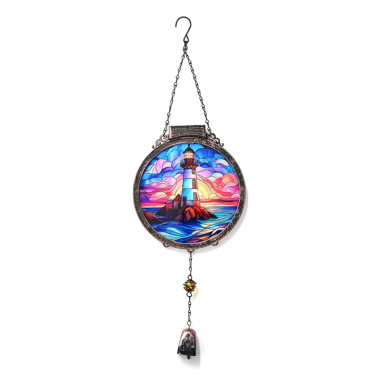 LIVMORE Decorative Solar Light House Suncatcher with 38 Warm White LEDs - Multicolour V32532665 0