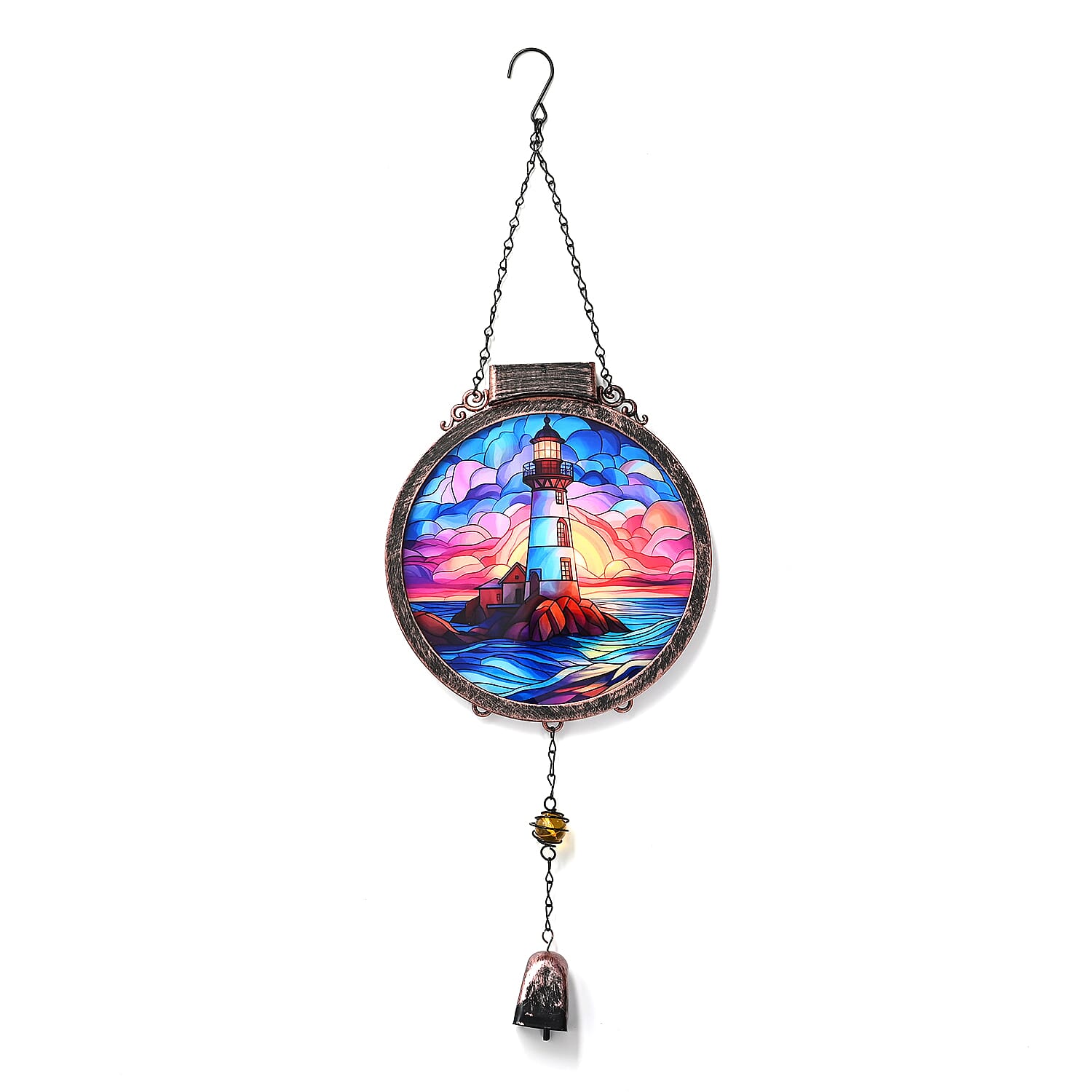 LIVMORE Decorative Solar Light House Suncatcher with 38 Warm White LEDs - Multicolour V32532665 0