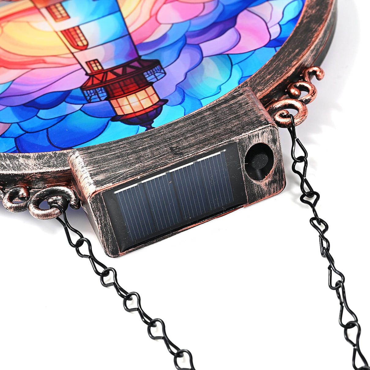 LIVMORE Decorative Solar Light House Suncatcher with 38 Warm White LEDs - Multicolour V32532665 5