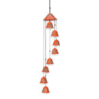 Multi-Tiered Decorative Ceramic Hanging Bells Wind Chime - Pink