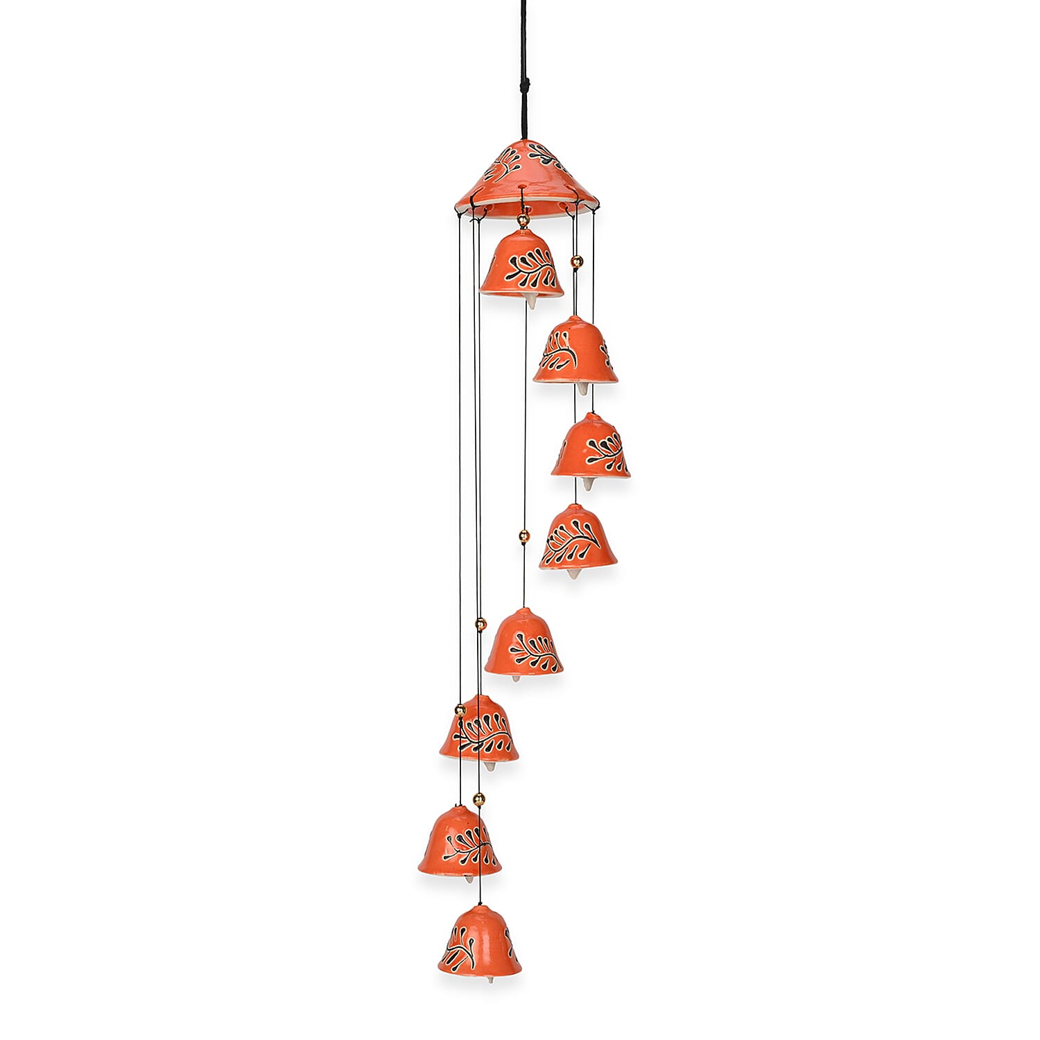 Multi-Tiered Decorative Ceramic Hanging Bells Wind Chime - Pink 8376684 0