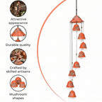 Multi-Tiered Decorative Ceramic Hanging Bells Wind Chime - Pink