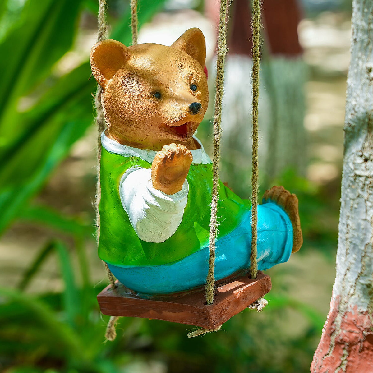 Hanging Garden Decoration Bear (Length 34 cm) - Pink 7339029 1